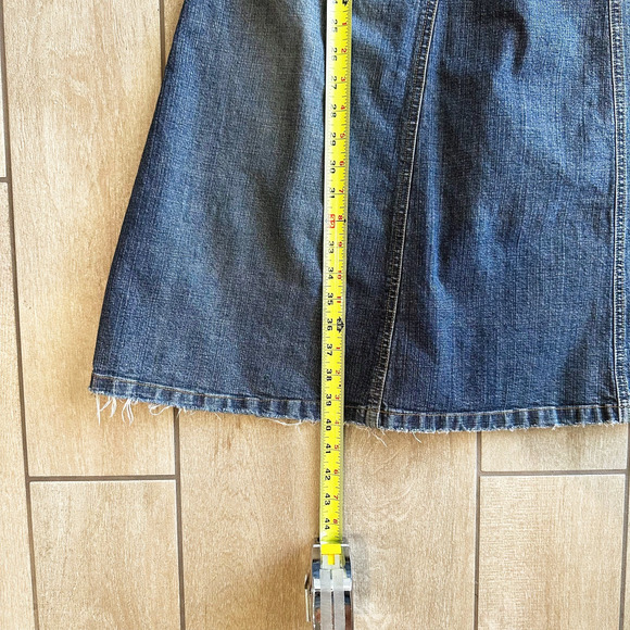 VTG Y2K Jeanology Maxi Denim Skirt SZ 12 Flare Mermaid Grunge Festival Low-Rise - Picture 8 of 9